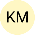 Placeholder image with 'KM' initials on a yellow circle.