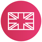 Icon of a doctor with a stethoscope and medical cross on pink background.