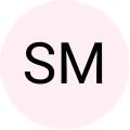 Black letters 'MH' on a light blue circular background.